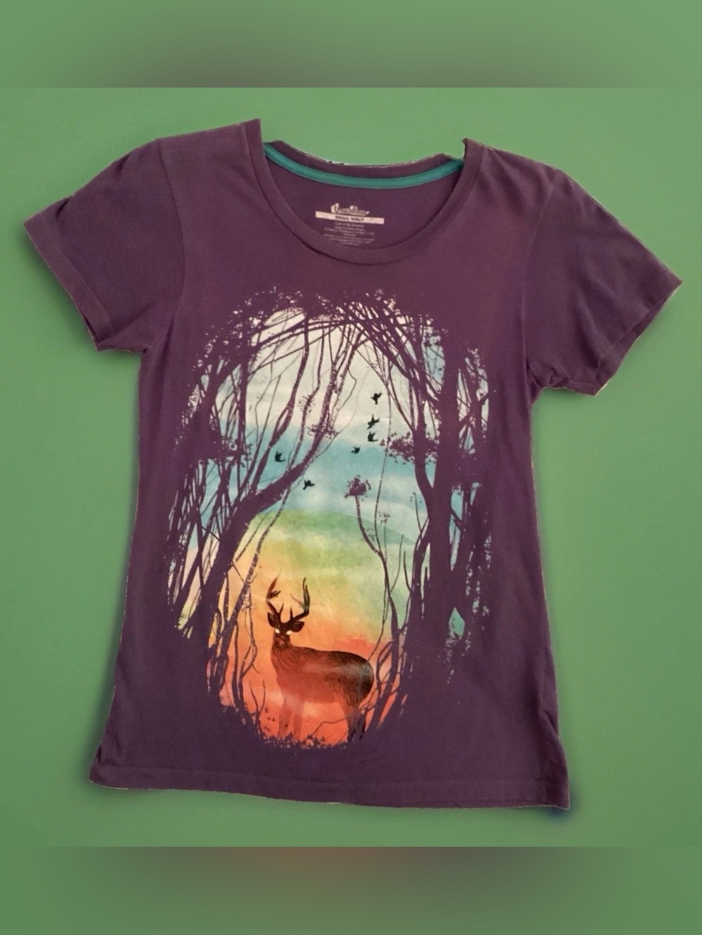 Threadless Lost in My Dreams Mysterious Purple Nature Lover Forest T Shirt Small